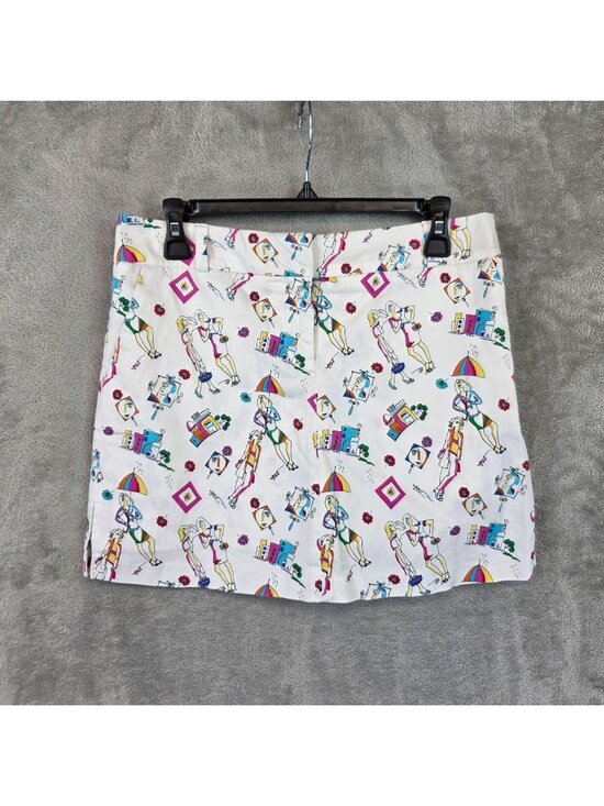 Attyre Dresses & Skirts - Attyre Skirt Womens 6 Multicolor Graphic Print Twill Mini Pockets Stretch
